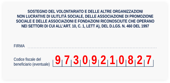 Dona il tuo 5x1000 a onData, codice fiscale 97309210827